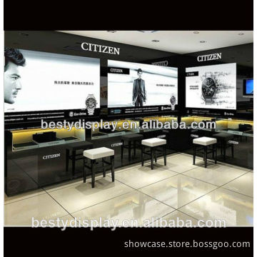 LED wooden glass watch store furniture